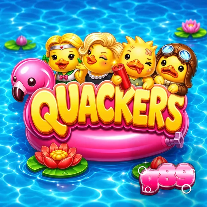 Makulay na neon arcade theme ng Quackers slot